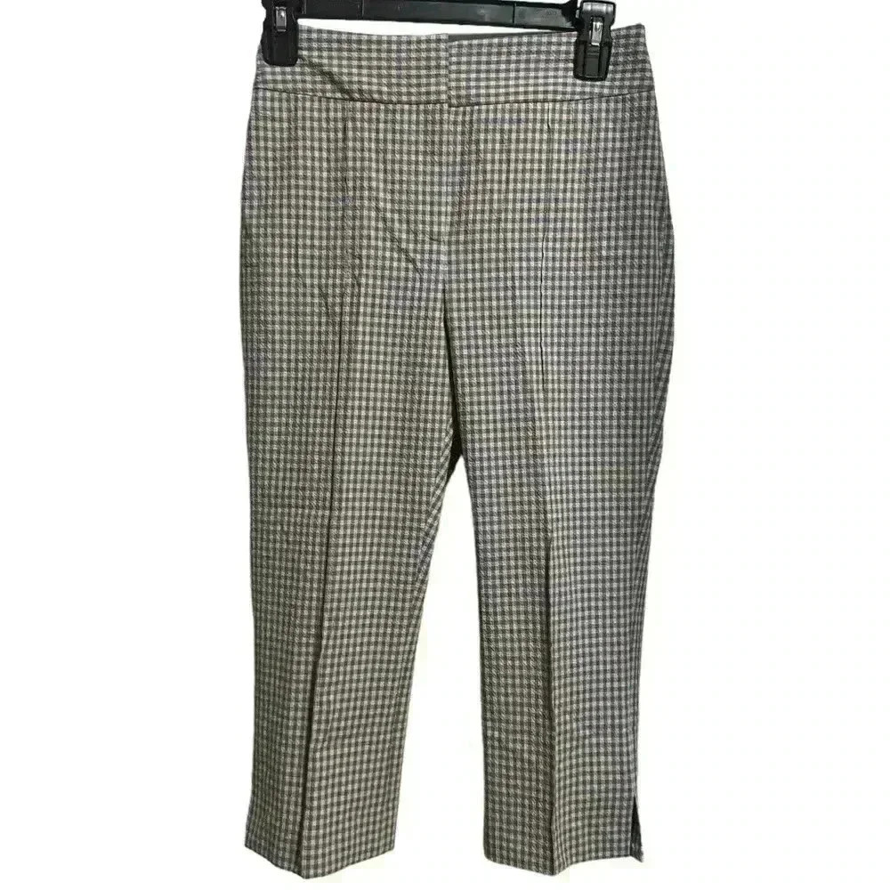 Veronica Beard Plaid Checkered Cropped Pants Size 0